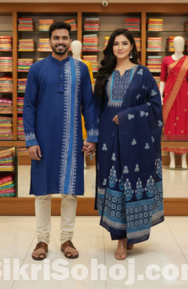 Panjabi Three Piece Couple Set